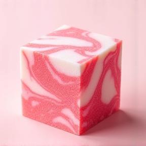 Cherry red and white square bath bomb