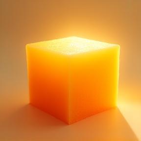 Orange and yellow square bath bomb with glow