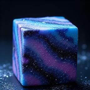 Galaxy-themed multicolor square bath bomb