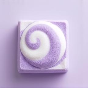 Lavender purple and white swirl square bath bomb